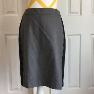 LOFT lace stripe pencil skirt